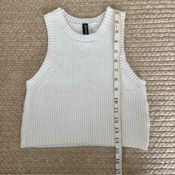 H&M White Knit sleeveless sweater tank top size small cropped - Picture 10 of 10